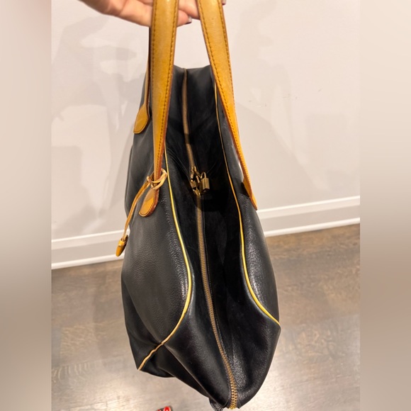 Authentic Vintage HERMES Paris made in France-INDIGO LEATHER TRAV DUFFEL BAG - Picture 5 of 17